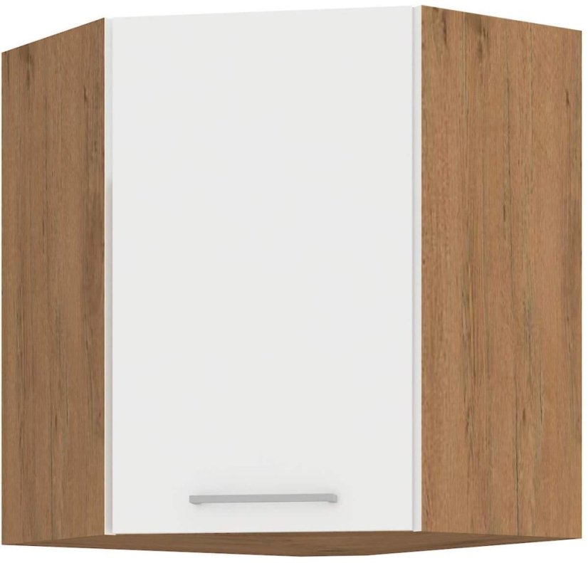 Rohová skříň 45° - Barva: Bílý lesk