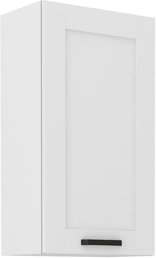 Skříň, šíře 50 cm, výška 90 cm - Korpus: Bílý, Dvířka: Bílý mat