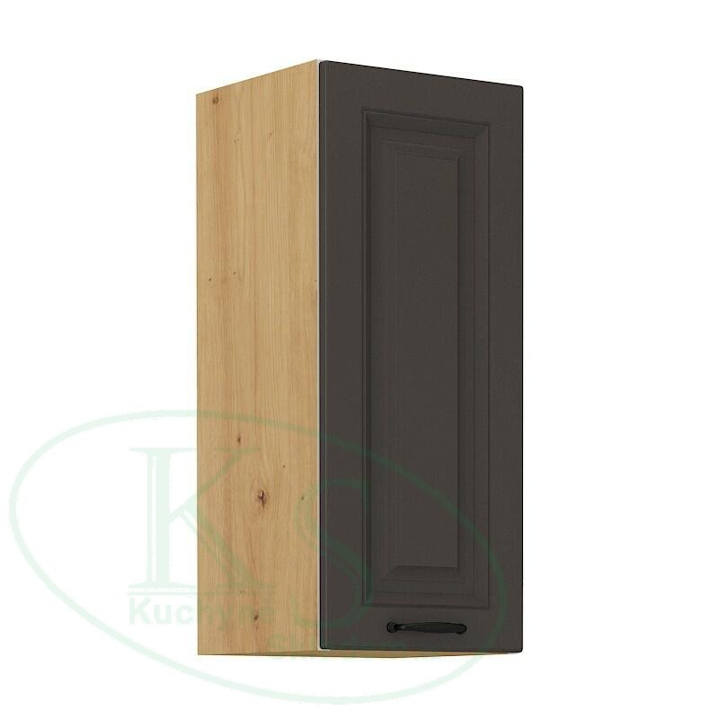 Skříň, šíře 30 cm, vysoká 90 cm - Korpus: Dub artisan, Dvířka: Grafit
