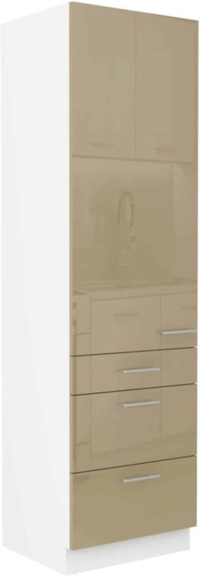 Potravinová skříň široká 60cm, se 3 šuplíky - Barva: Cappuccino lesk