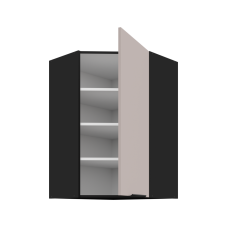 Vysoká 90 cm rohová skříň 45°