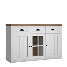 Komoda JULIANA (3 dvířka s prosklením, 3 zásuvky)