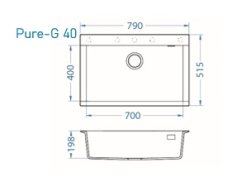 Granitový dřez Alveus PURE-G 40