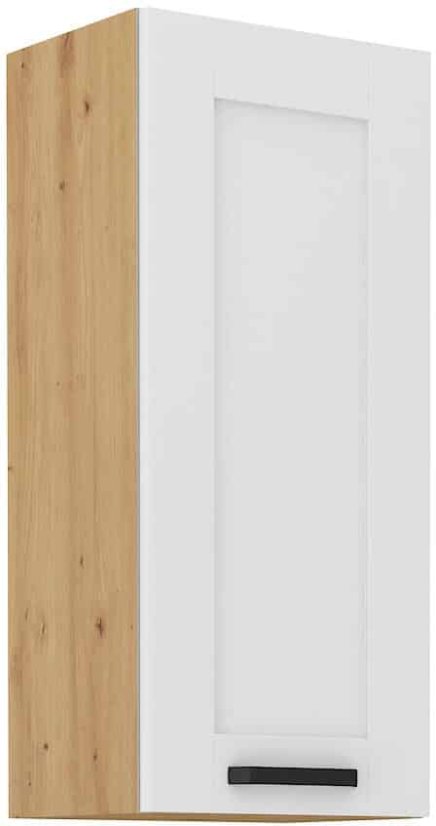 Skříň, šíře 40 cm, výška 90 cm - Korpus: Dub artisan, Dvířka: Bílý mat