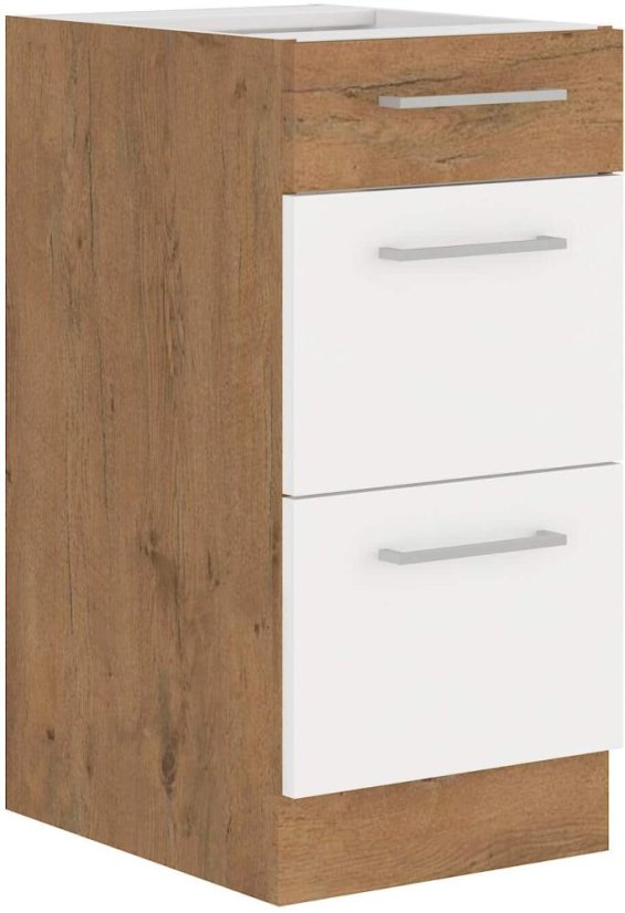 Šuplíky, šíře 40 cm - Barva: Bílý lesk