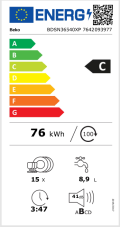 Vestavná myčka nádobí 60cm  s čelním panelem BEKO BDSN36540XP