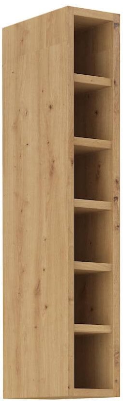 Otevřené police, šíře 15 cm, výška 90 cm