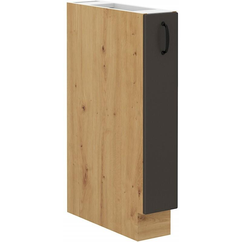 Drátěný výsuv, šíře 15 cm - Korpus: Dub artisan, Dvířka: Grafit mat