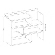 Regál s nastavitelnou šířkou, výška 83cm