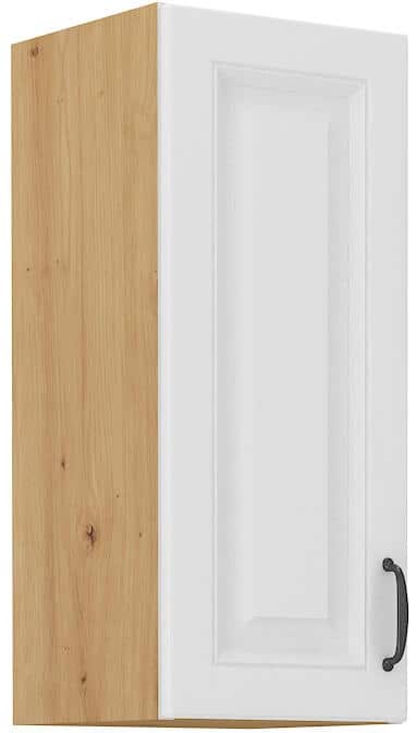 Jednokřídlá skříň, široká 30 cm - Korpus: Dub artisan, Dvířka: Bílý mat