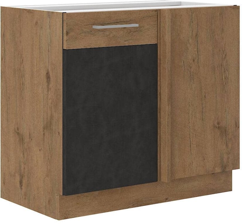 Rohová skříň 105 cm - Barva: Šedý mat