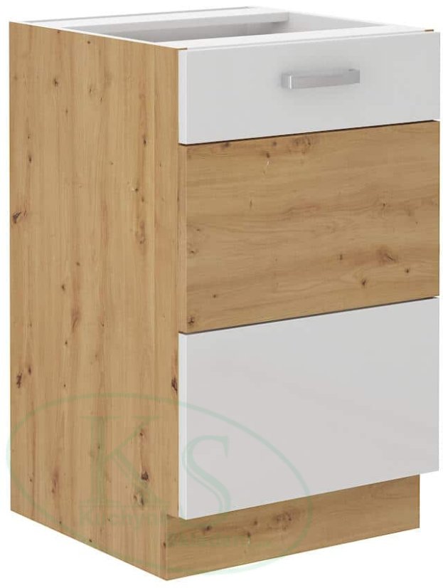 Dřezová skříň, šíře 50 cm - Barva: Bílý lesk