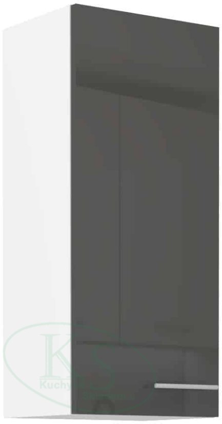 Vysoká 90 cm horní skříň, šíroká 40 cm - Barva: Šedý lesk