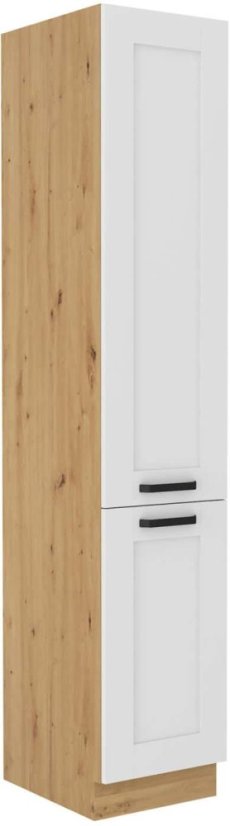 Potravinová skříň, šíře 40 cm - Korpus: Dub artisan, Dvířka: Bílý mat