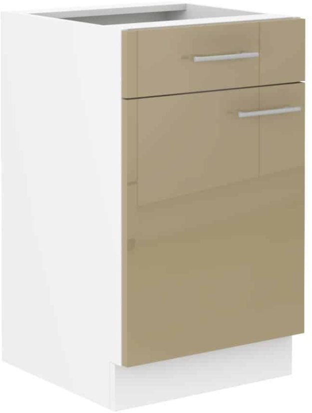 Spodní jednokřídlá skříň se šuplíkem, široká 50 cm - Barva: Cappuccino lesk