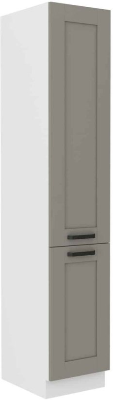 Potravinová skříň, šíře 40 cm - Korpus: Bílý, Dvířka: Světle šedý mat