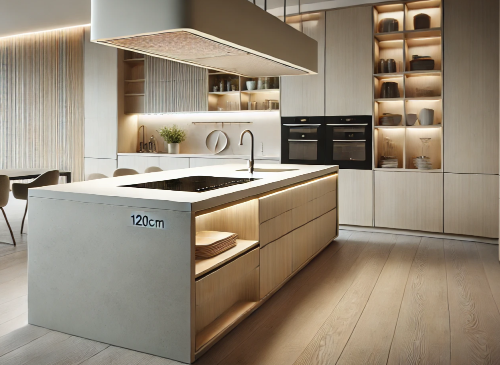 Pracovní desky o síle 3,8 cm a hloubce až 120 cm - Délka - 380 cm