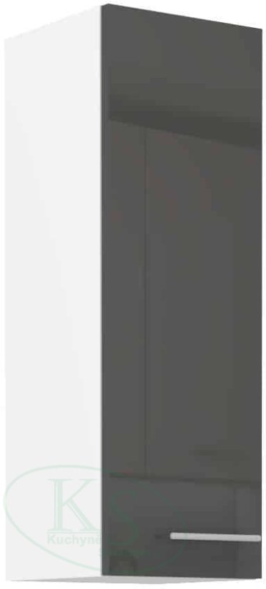 Vysoká 90 cm horní skříň, široká 30cm - Barva: Šedý lesk
