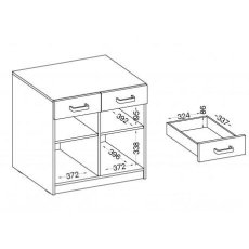 Kancelářská komoda se dvěma zásuvkami