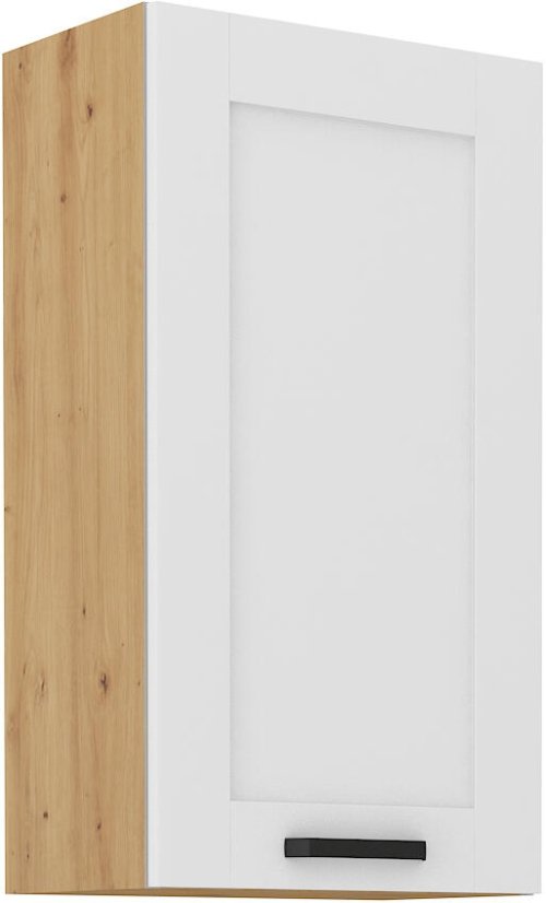 Skříň, šíře 50 cm, výška 90 cm - Korpus: Dub artisan, Dvířka: Bílý mat