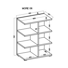 Masivní knihovna, výška 112cm