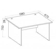 Psací stůl s bočními panely