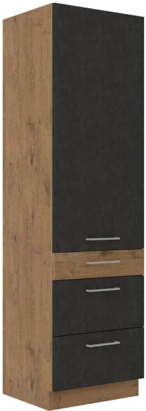 Potravinová skříň se šuplíky, šíře 60 cm - Barva: Šedý mat